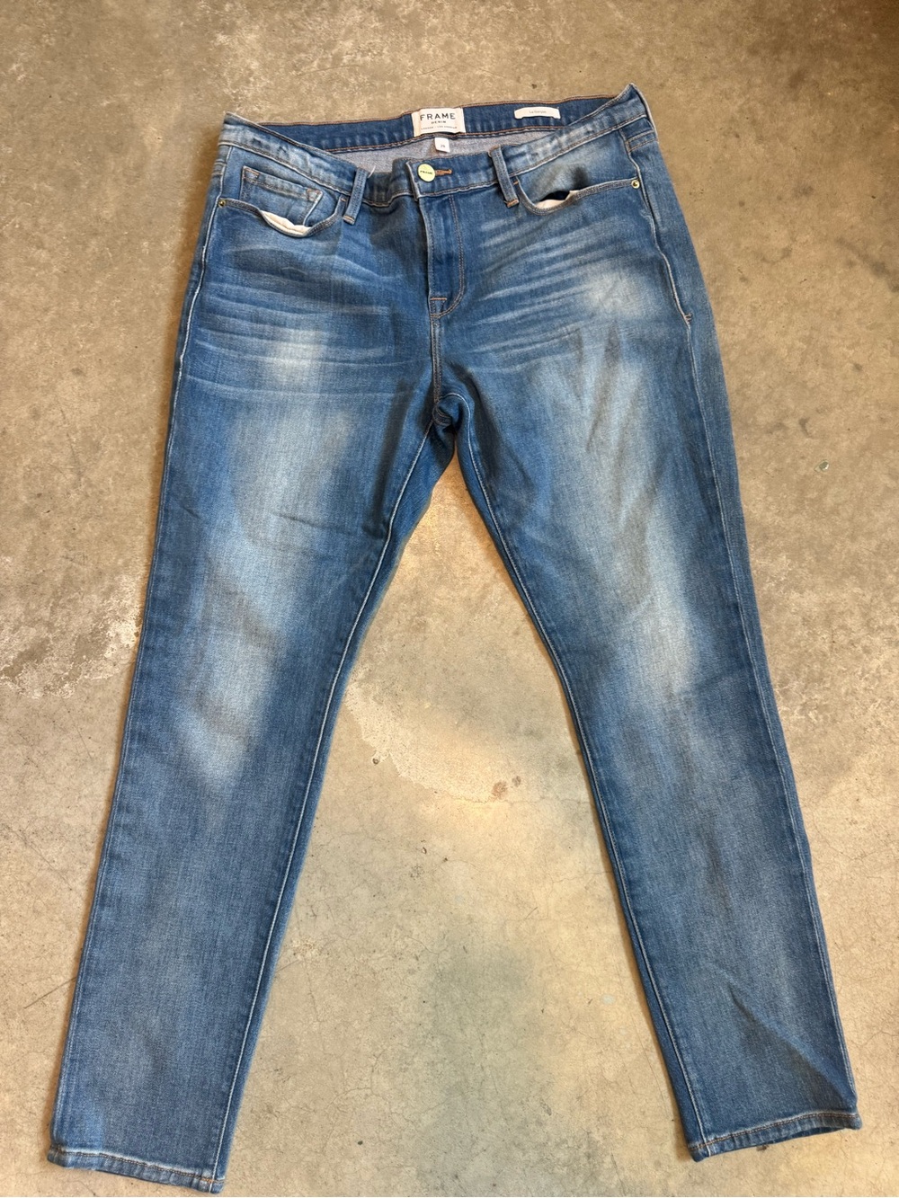 131. Frame Le Garçon Denim Light Blue Cropped Slim Jeans - Picture 3 of 5